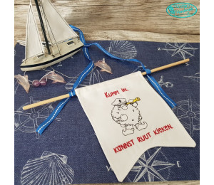 Stickdatei ITH - Seebär Gnom Wimpel "Kumm in"